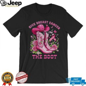 Cowboy boot give breast cancer the boot vintage shirt