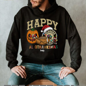 Custom Colorado Buffaloes HalloThanksMas Shirt, Festive Holiday Tee with Pumpkin Football Santa Hat, NCAA Gift for Halloween Thanksgiving Christmas