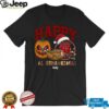 Custom Oklahoma State Cowboys HalloThanksMas Shirt, Festive Holiday Tee with Pumpkin Football Santa Hat, NCAA Gift for Halloween Thanksgiving Christmas