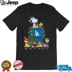 Custom Los Angeles Dodgers Peanuts Christmas Tee – Personalized Holiday Shirt For Baseball Fans & Winter Lovers