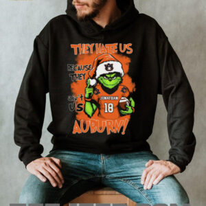 Custom Name Auburn Tigers Grinch Holiday Shirt – NCAA Football Christmas Tee – Funny Game Day Gift “They Hate Us Because They Ain’t Us”