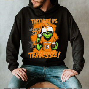 Custom Name Tennessee Volunteers Grinch Tee – NCAA Football Holiday Shirt – “They Hate Us Because They Ain’t Us” Christmas Gift