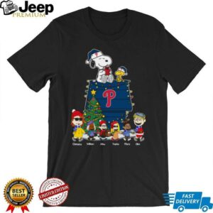 Custom Philadelphia Phillies Christmas Shirt – Personalized Peanuts Tee Gift For Kids, Baseball Fans & Holiday Season