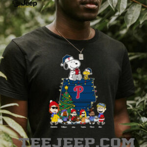 Custom Philadelphia Phillies Christmas Shirt – Personalized Peanuts Tee Gift For Kids, Baseball Fans & Holiday Season