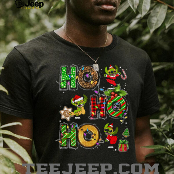 Cute Stitch Christmas Shirt, Ho Ho Ho Santa Holiday Tee, Funny Xmas Gift for Kids Adults, Festive Family Outfit