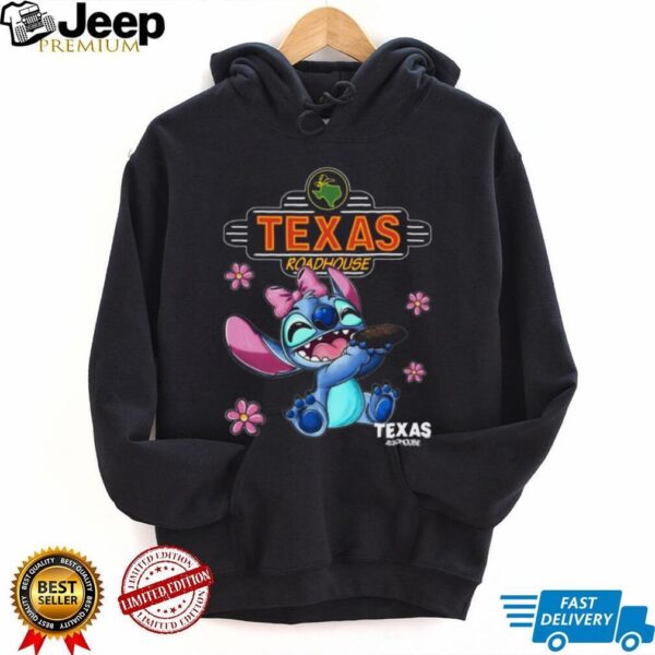 Cute Stitch Eating Texas Roadhouse Bread Rolls Disney Lilo & Stitch T Shirt