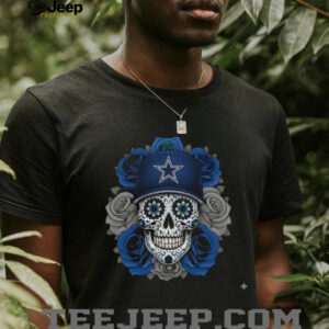 Dallas Cowboys Sugar Skull Cap & Roses T Shirt
