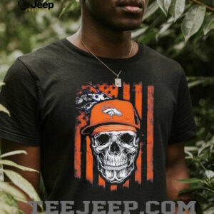 Denver Broncos Football Skull Flag T Shirt