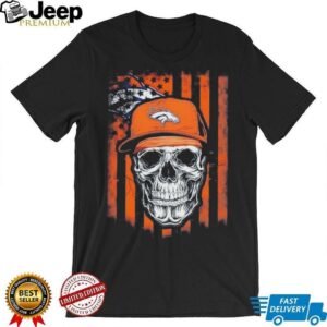 Denver Broncos Football Skull Flag T Shirt