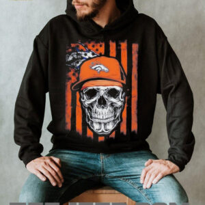 Denver Broncos Football Skull Flag T Shirt
