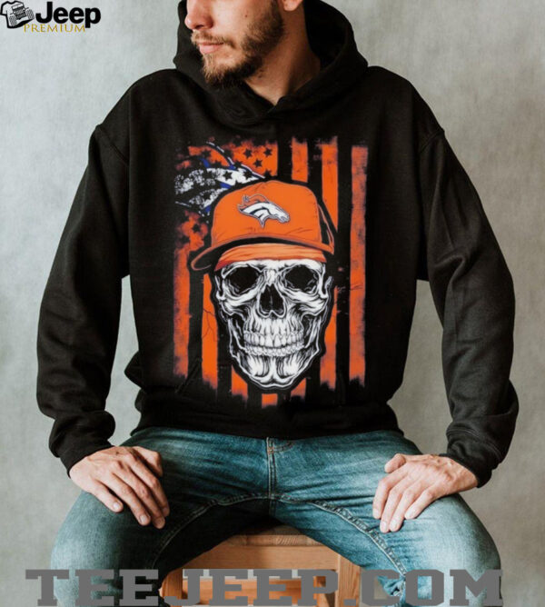 Denver Broncos Football Skull Flag T Shirt