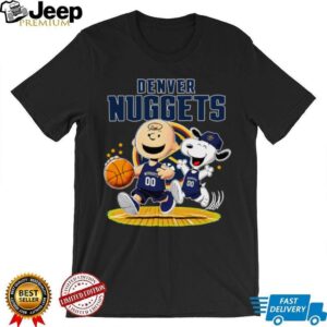 Denver Nuggets X Charlie Brown And Snoopy Playing Basketball Shirt