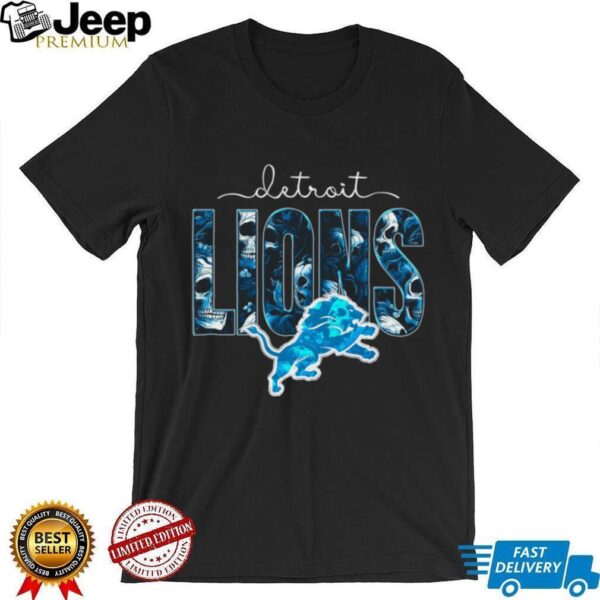 Detroit Lions Skull Floral Tee