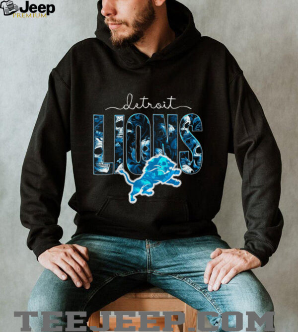 Detroit Lions Skull Floral Tee