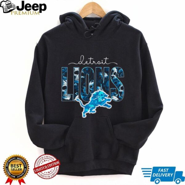 Detroit Lions Skull Floral Tee