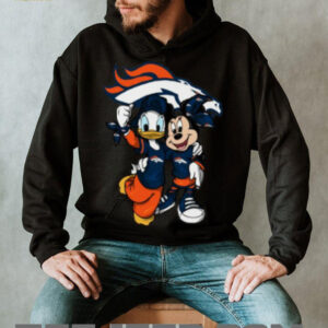 Disney Players Mickey Donald Duck Goofy Denver Broncos Logo Shirt