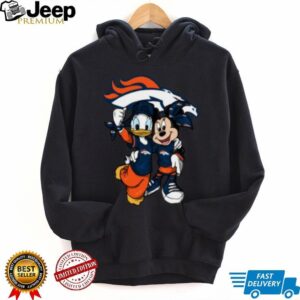 Disney Players Mickey Donald Duck Goofy Denver Broncos Logo Shirt