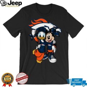 Disney Players Mickey Donald Duck Goofy Denver Broncos Logo Shirt