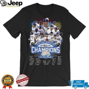 Dodgers Team Photo 2025 NLCS Champions Trophy Signatures TShirt