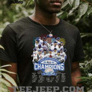 Dodgers Team Photo 2025 NLCS Champions Trophy Signatures TShirt