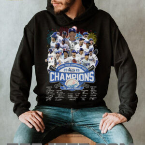 Dodgers Team Photo 2025 NLCS Champions Trophy Signatures TShirt