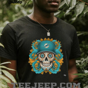 Dolphins Dia de los Muertos Skull Tee