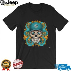 Dolphins Dia de los Muertos Skull Tee