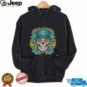 Dolphins Dia de los Muertos Skull Tee