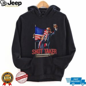 Donald Trump Shot Taker American flag political shirt