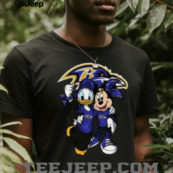 Donald and Minnie Duck Baltimore Ravens Football Shirt