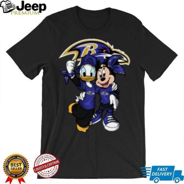 Donald and Minnie Duck Baltimore Ravens Football Shirt