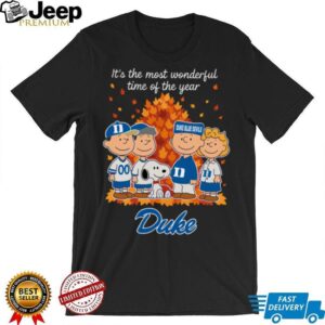 Duke Blue Devils x Peanuts Fall T Shirt It’s the Most Wonderful Time of the Year