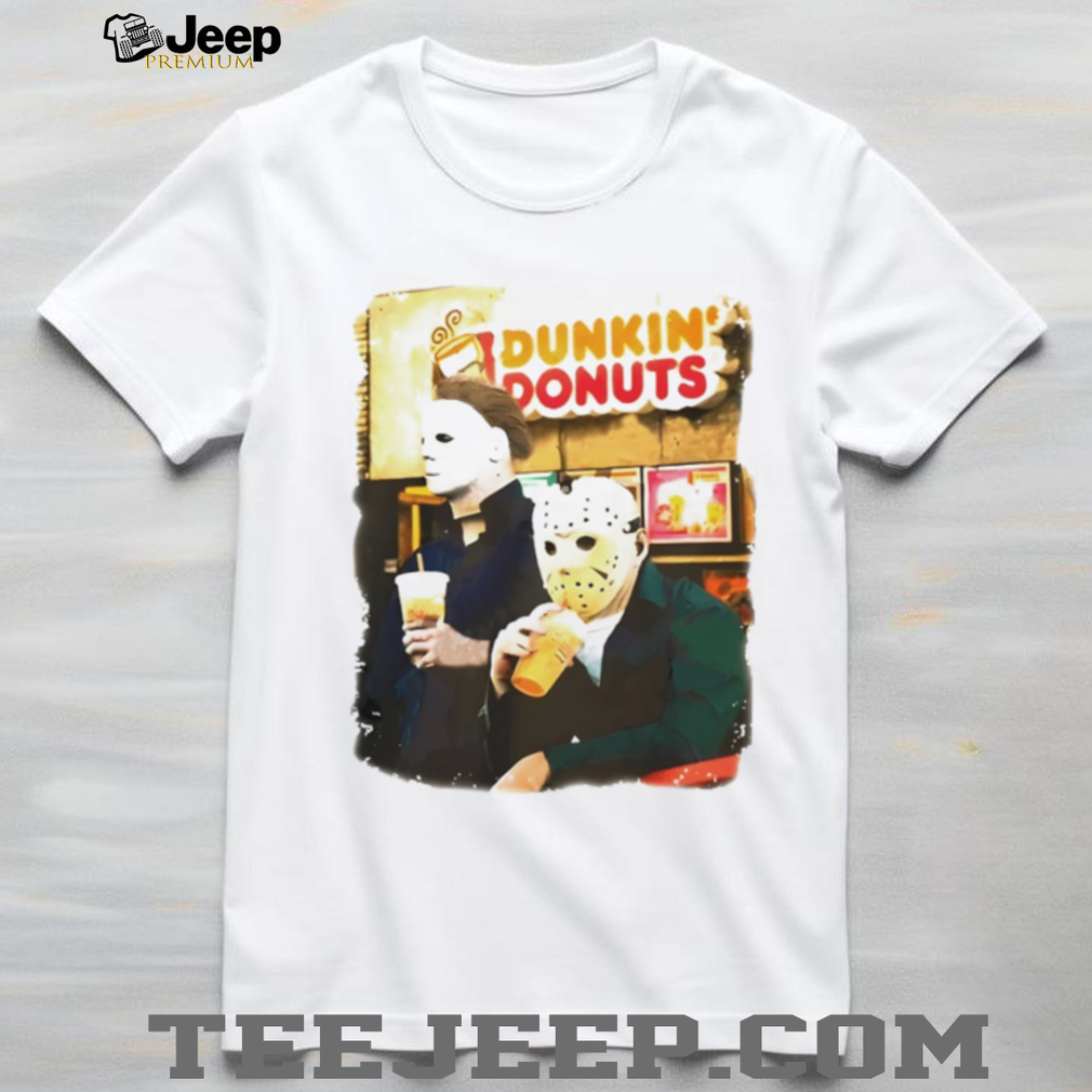 Dunkin Donuts Horror Movie Michael and Jason funny Halloween shirt Dunkin Donuts Horror Movie Michael and Jason funny Halloween shirt
