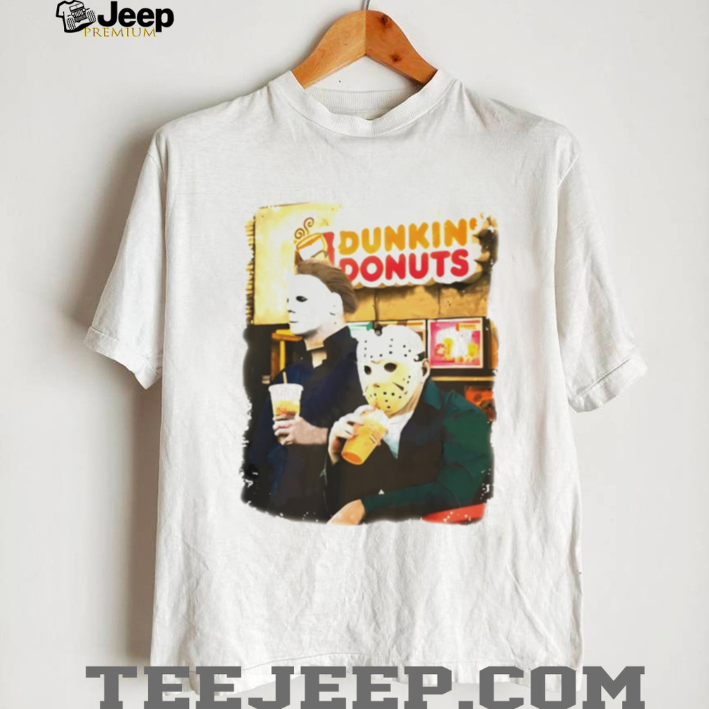 Dunkin Donuts Horror Movie Michael and Jason funny Halloween shirt Dunkin Donuts Horror Movie Michael and Jason funny Halloween shirt
