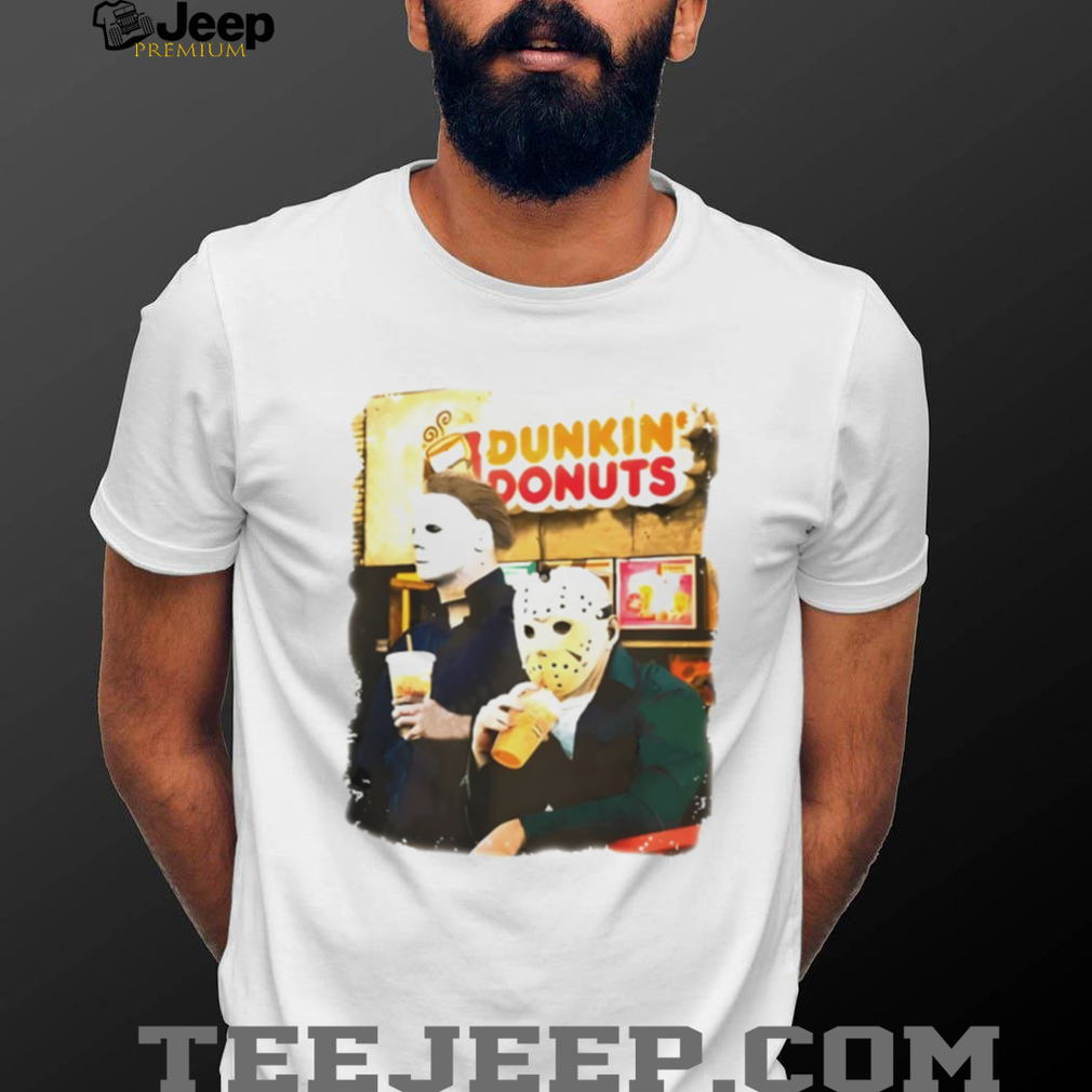 Dunkin Donuts Horror Movie Michael and Jason funny Halloween shirt Dunkin Donuts Horror Movie Michael and Jason funny Halloween shirt