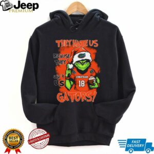 Florida Gators Custom Name Grinch Christmas T Shirt – NCAA Football Holiday Tee – Quote “They Hate Us Because They Ain’t Us” Outfit