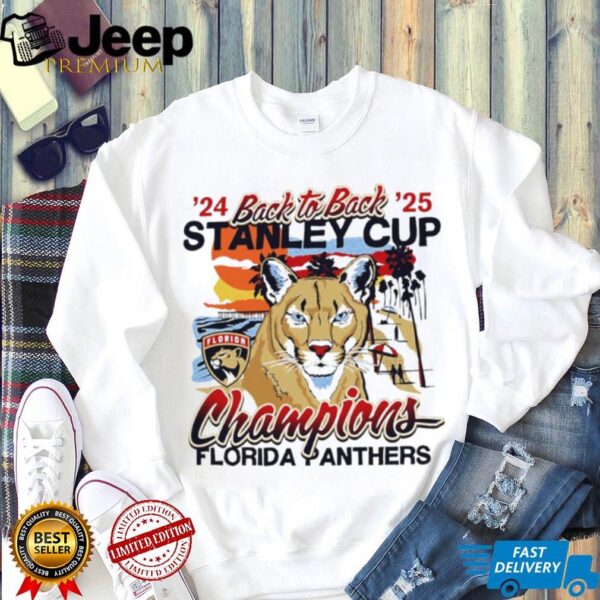 Florida Panthers hockey back to back 2024 2025 Stanley Cup Champions Sunset shirt