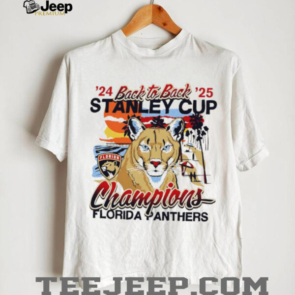 Florida Panthers hockey back to back 2024 2025 Stanley Cup Champions Sunset shirt