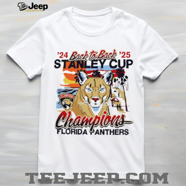 Florida Panthers hockey back to back 2024 2025 Stanley Cup Champions Sunset shirt