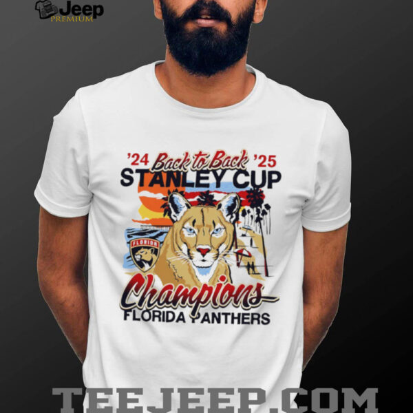 Florida Panthers hockey back to back 2024 2025 Stanley Cup Champions Sunset shirt