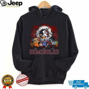 Florida State Seminoles Spooky Season Stitch Tee – Personalized NCAA Football Shirt – Custom Halloween Gift for Sports Fans