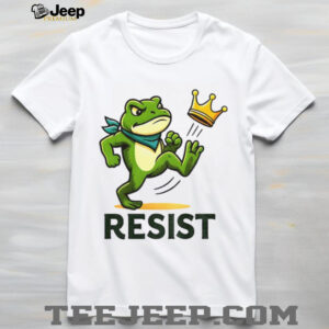 Funny Frog kicks crown Resist No Kings Water Bottle and Journal shirt