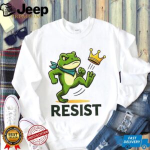 Funny Frog kicks crown Resist No Kings Water Bottle and Journal shirt