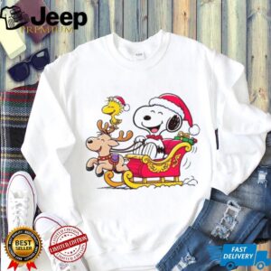 Funny Snoopy Santa Sleigh Ride Christmas T Shirt