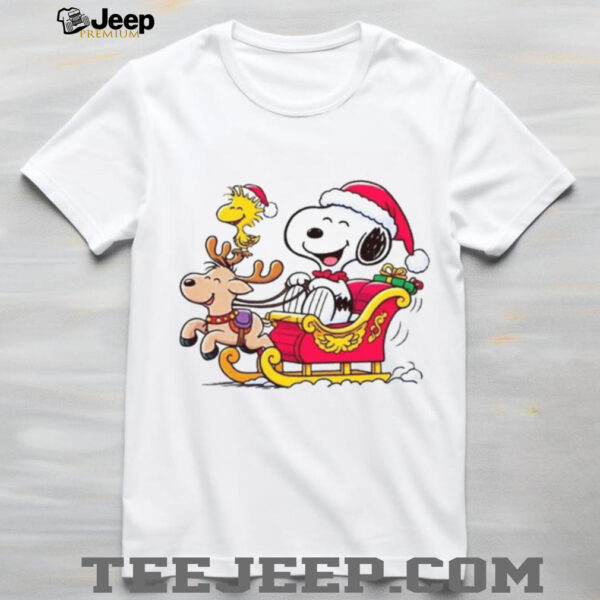 Funny Snoopy Santa Sleigh Ride Christmas T Shirt
