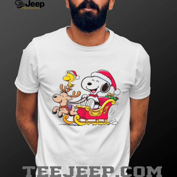Funny Snoopy Santa Sleigh Ride Christmas T Shirt