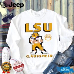 Garrett Nussmeier LSU Tigers football 8 bit retro baller shirt