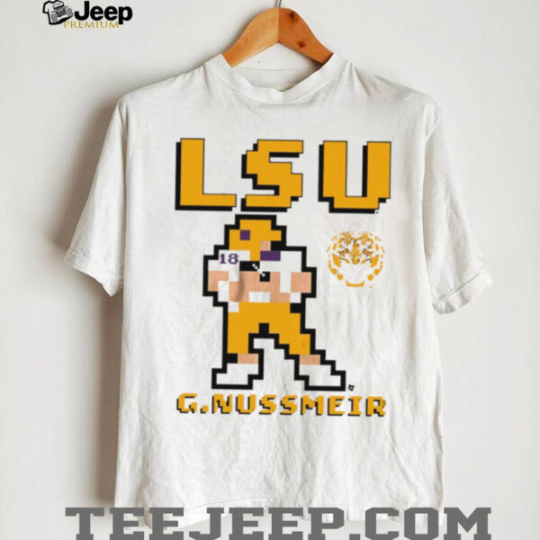 Garrett Nussmeier LSU Tigers football 8 bit retro baller shirt