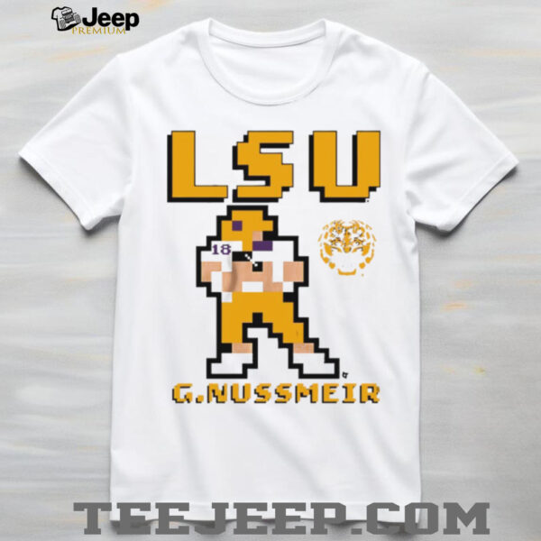 Garrett Nussmeier LSU Tigers football 8 bit retro baller shirt