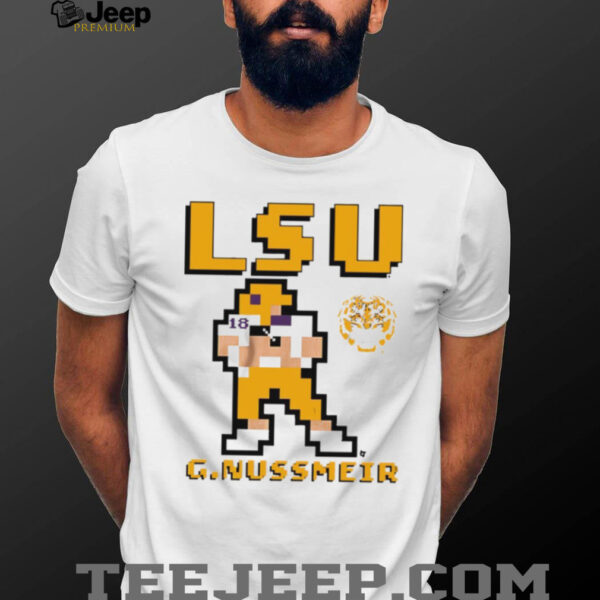 Garrett Nussmeier LSU Tigers football 8 bit retro baller shirt